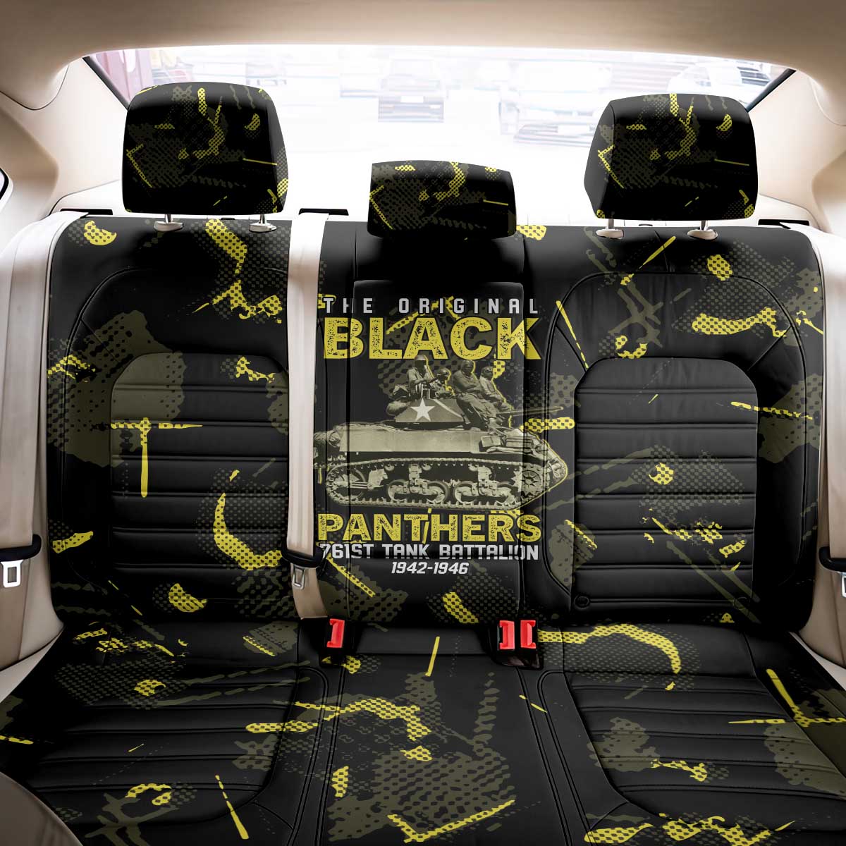 The Original Black Panthers 761st Tank Battalion Back Car Seat Cover African American Heroes - Wonder Print Shop