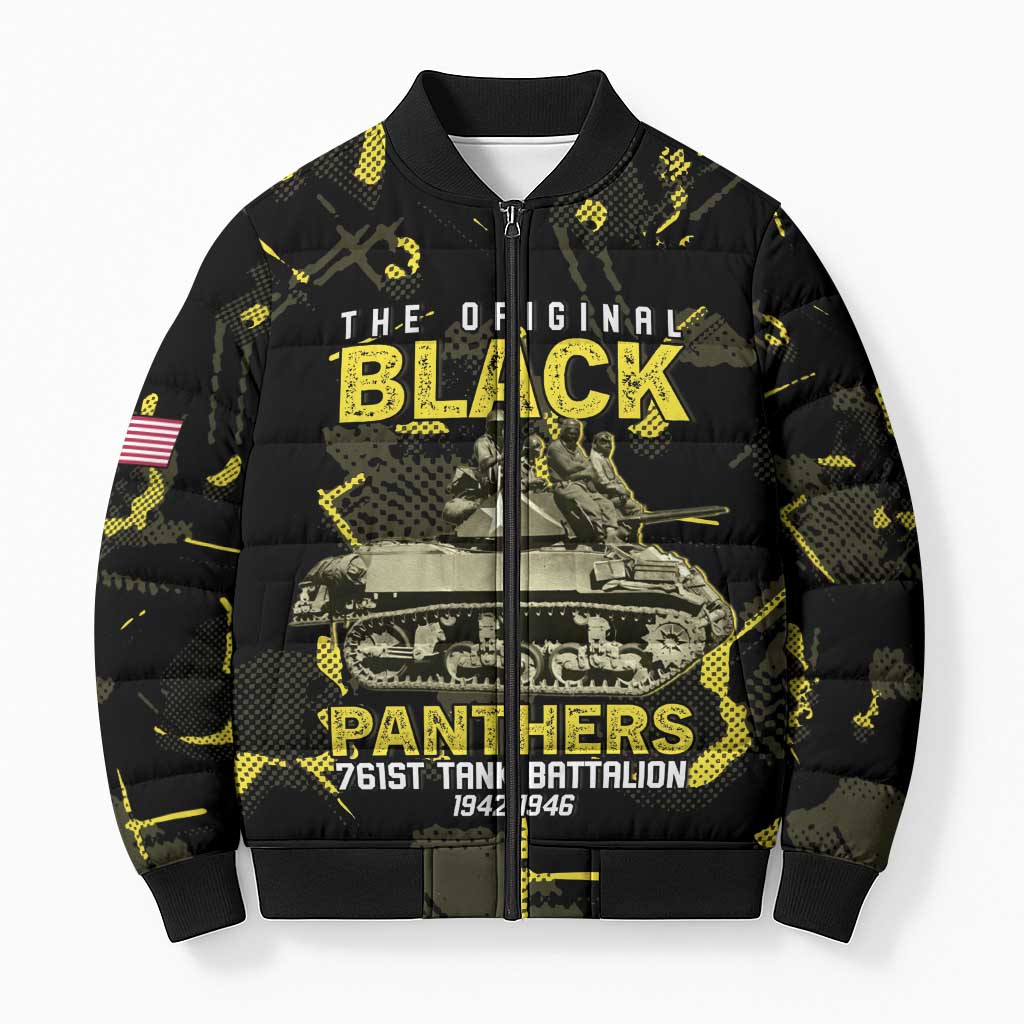 The Original Black Panthers 761st Tank Battalion Bomber Puffer Jacket African American Heroes - Wonder Print Shop