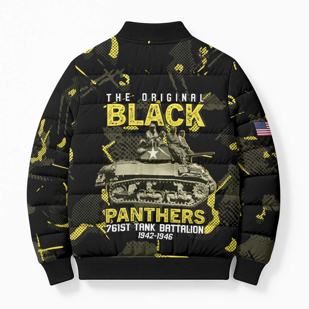 The Original Black Panthers 761st Tank Battalion Bomber Puffer Jacket African American Heroes - Wonder Print Shop