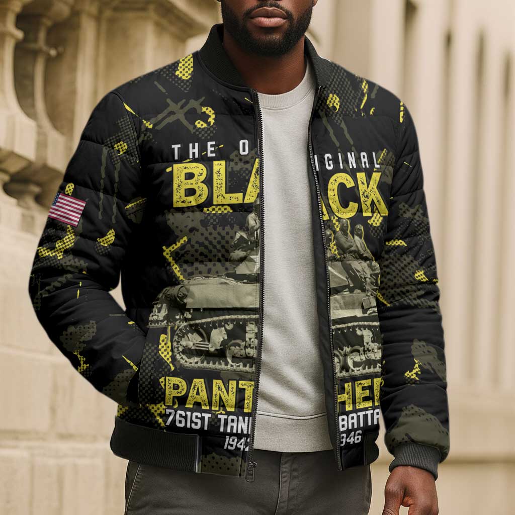 The Original Black Panthers 761st Tank Battalion Bomber Puffer Jacket African American Heroes - Wonder Print Shop