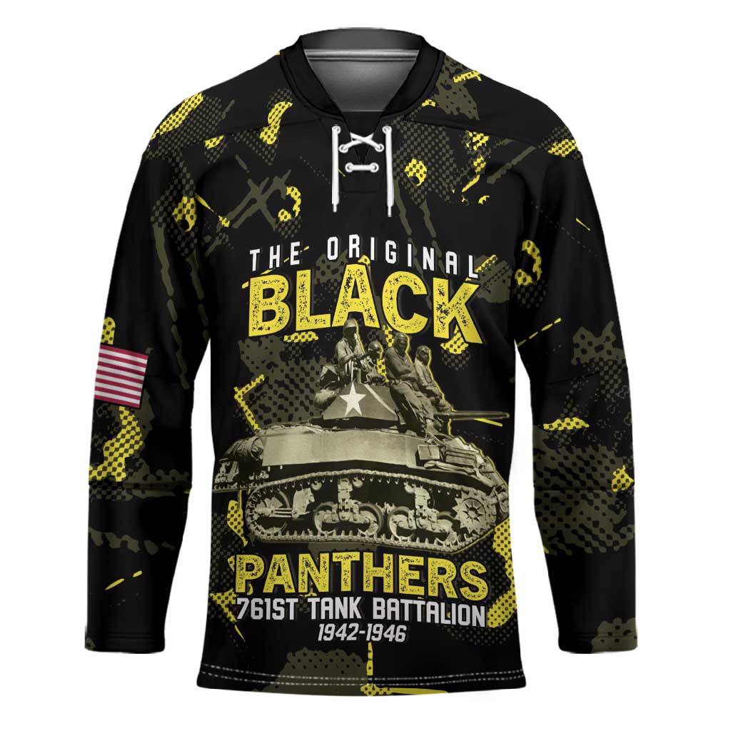 The Original Black Panthers 761st Tank Battalion Hockey Jersey African American Heroes - Wonder Print Shop