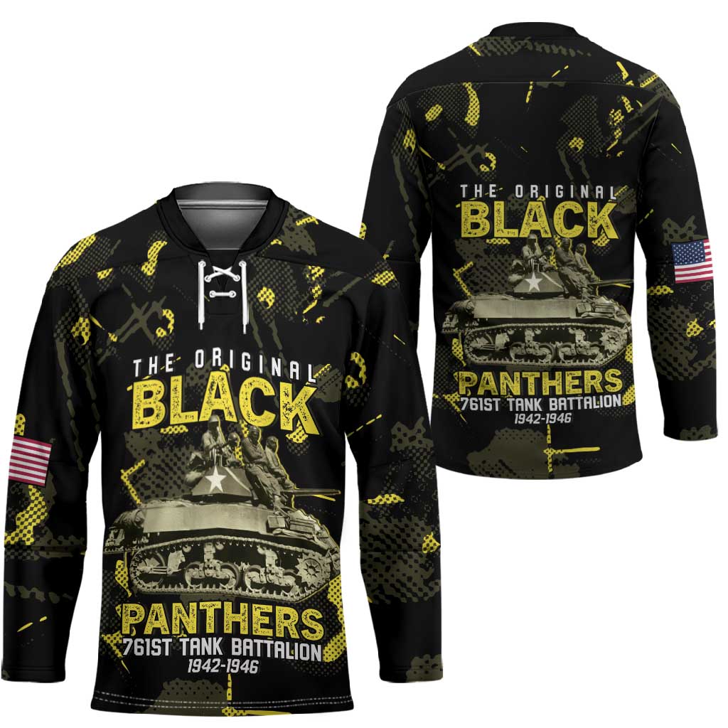 The Original Black Panthers 761st Tank Battalion Hockey Jersey African American Heroes - Wonder Print Shop