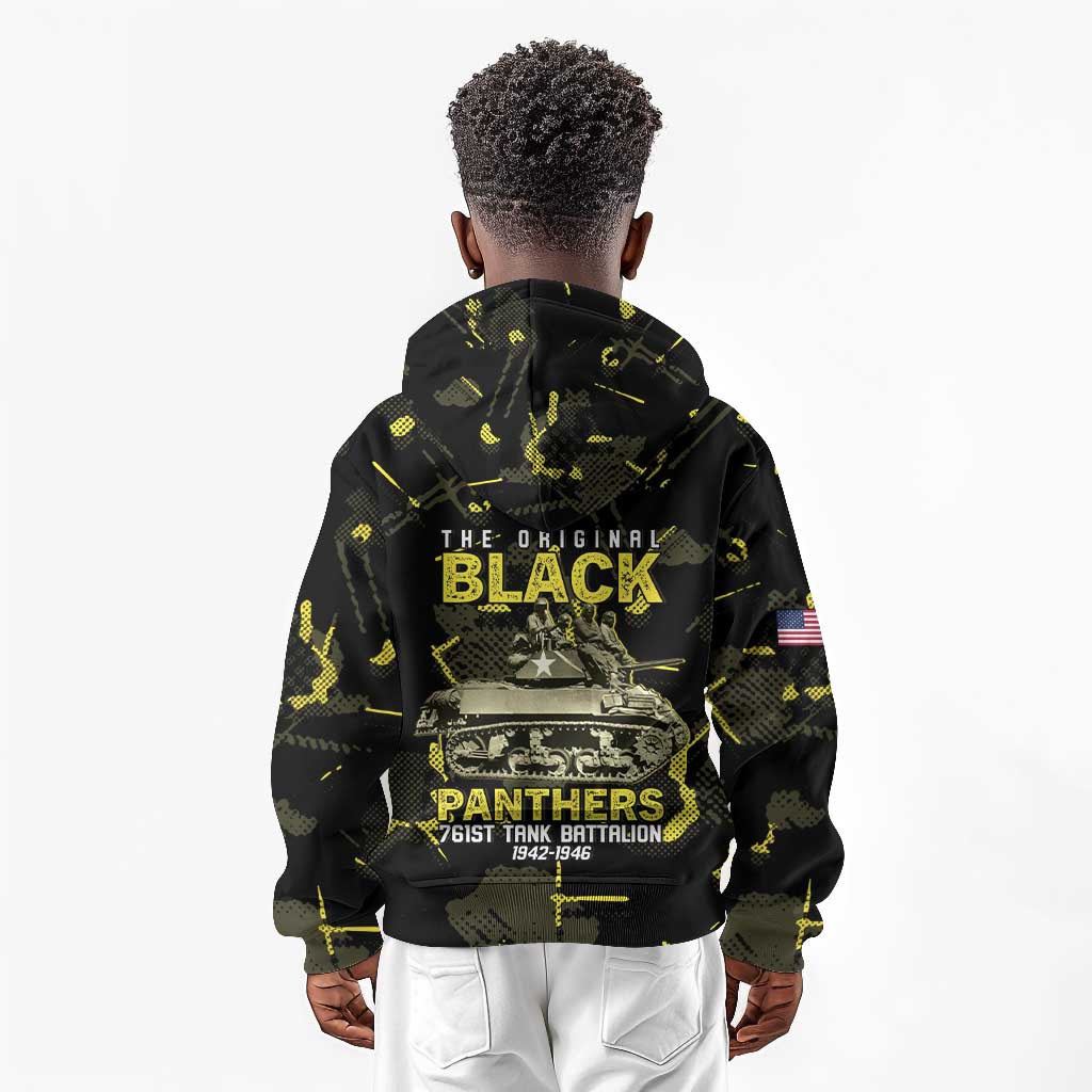 The Original Black Panthers 761st Tank Battalion Kid Hoodie African American Heroes - Wonder Print Shop