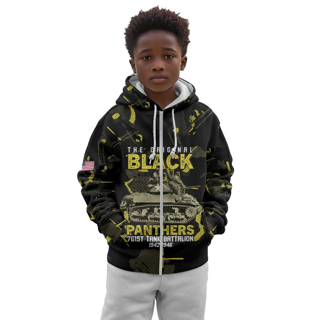The Original Black Panthers 761st Tank Battalion Kid Hoodie African American Heroes - Wonder Print Shop