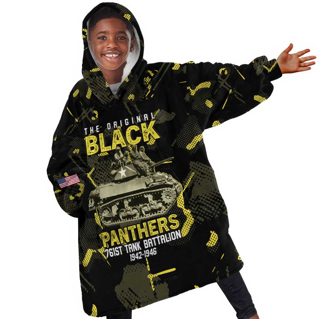 The Original Black Panthers 761st Tank Battalion Kid Wearable Blanket Hoodie African American Heroes - Wonder Print Shop
