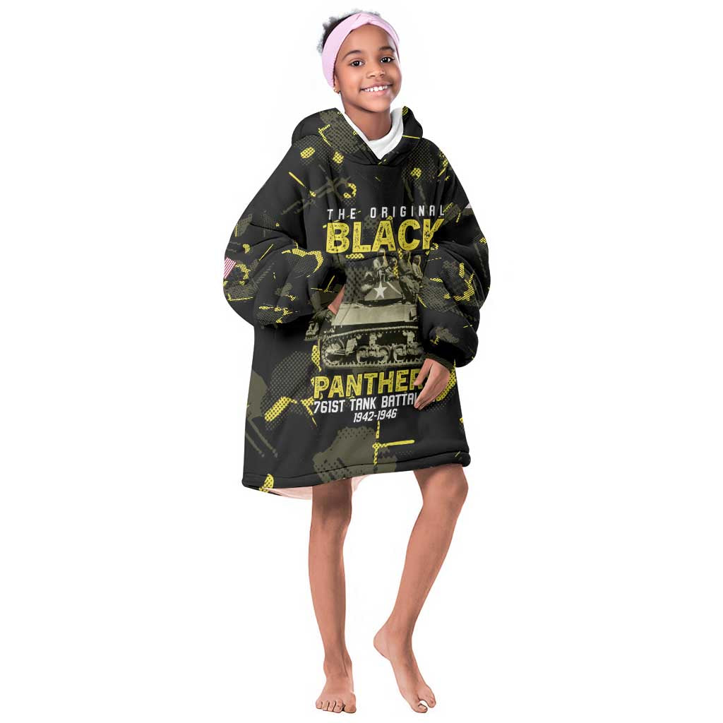 The Original Black Panthers 761st Tank Battalion Kid Wearable Blanket Hoodie African American Heroes - Wonder Print Shop