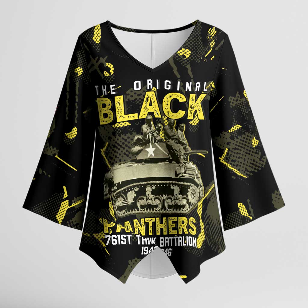 The Original Black Panthers 761st Tank Battalion Kimono Sleeve Blouse African American Heroes - Wonder Print Shop