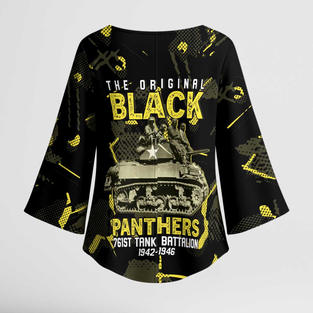 The Original Black Panthers 761st Tank Battalion Kimono Sleeve Blouse African American Heroes - Wonder Print Shop