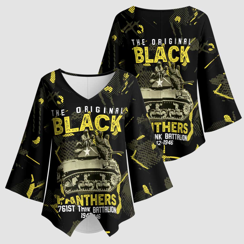 The Original Black Panthers 761st Tank Battalion Kimono Sleeve Blouse African American Heroes - Wonder Print Shop