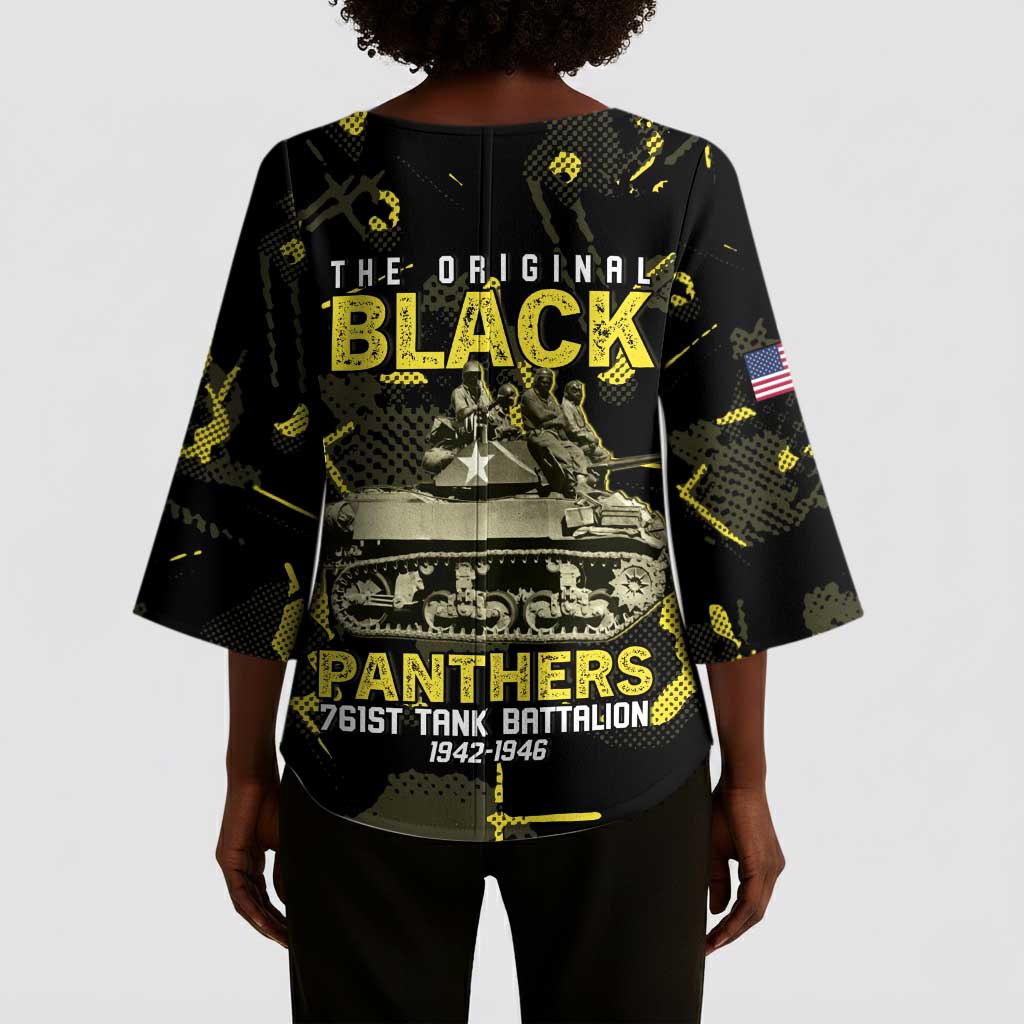 The Original Black Panthers 761st Tank Battalion Kimono Sleeve Blouse African American Heroes - Wonder Print Shop