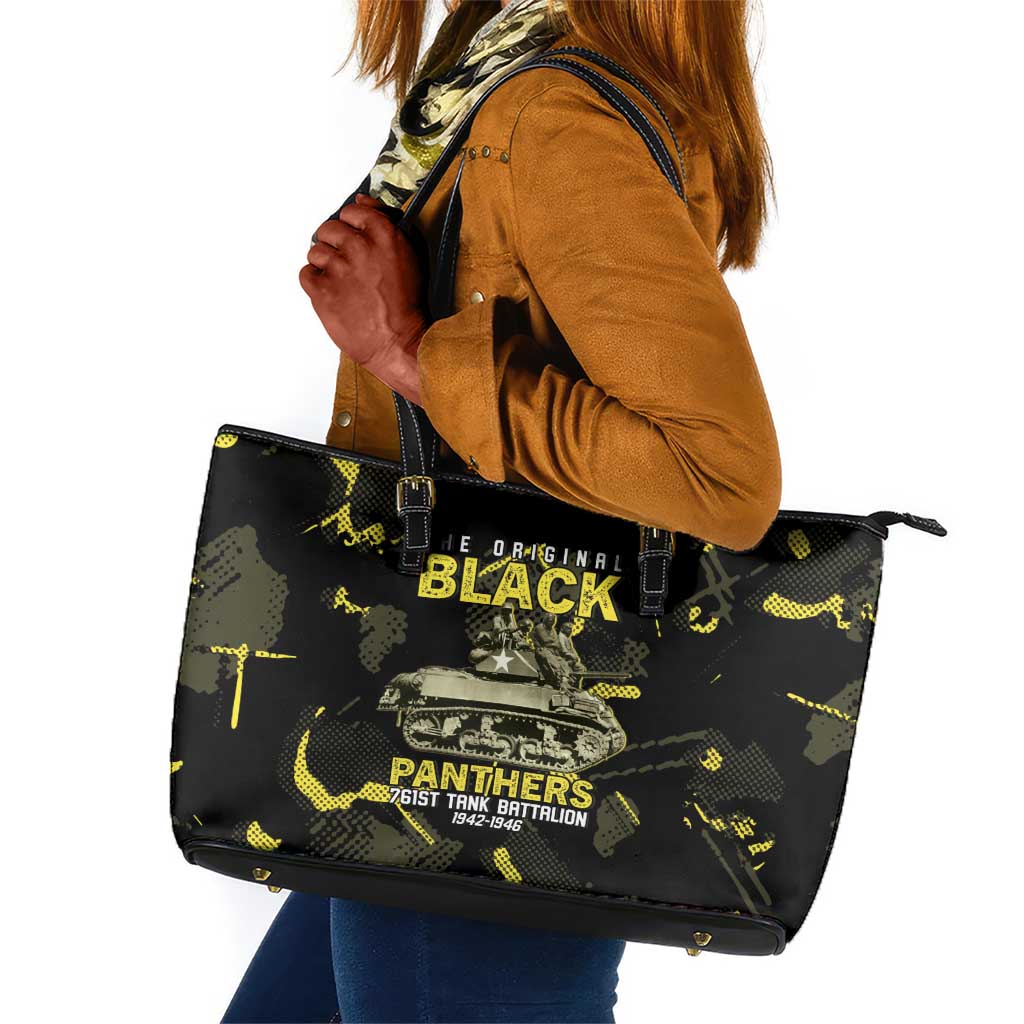 The Original Black Panthers 761st Tank Battalion Leather Tote Bag African American Heroes - Wonder Print Shop