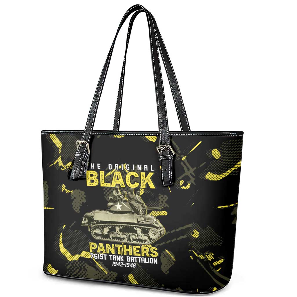 The Original Black Panthers 761st Tank Battalion Leather Tote Bag African American Heroes - Wonder Print Shop