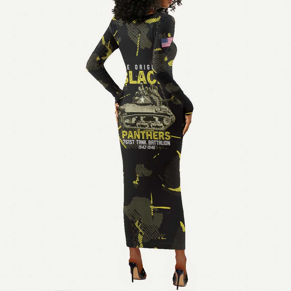 The Original Black Panthers 761st Tank Battalion Long Sleeve Bodycon Dress African American Heroes - Wonder Print Shop