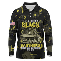 The Original Black Panthers 761st Tank Battalion Long Sleeve Polo Shirt African American Heroes - Wonder Print Shop
