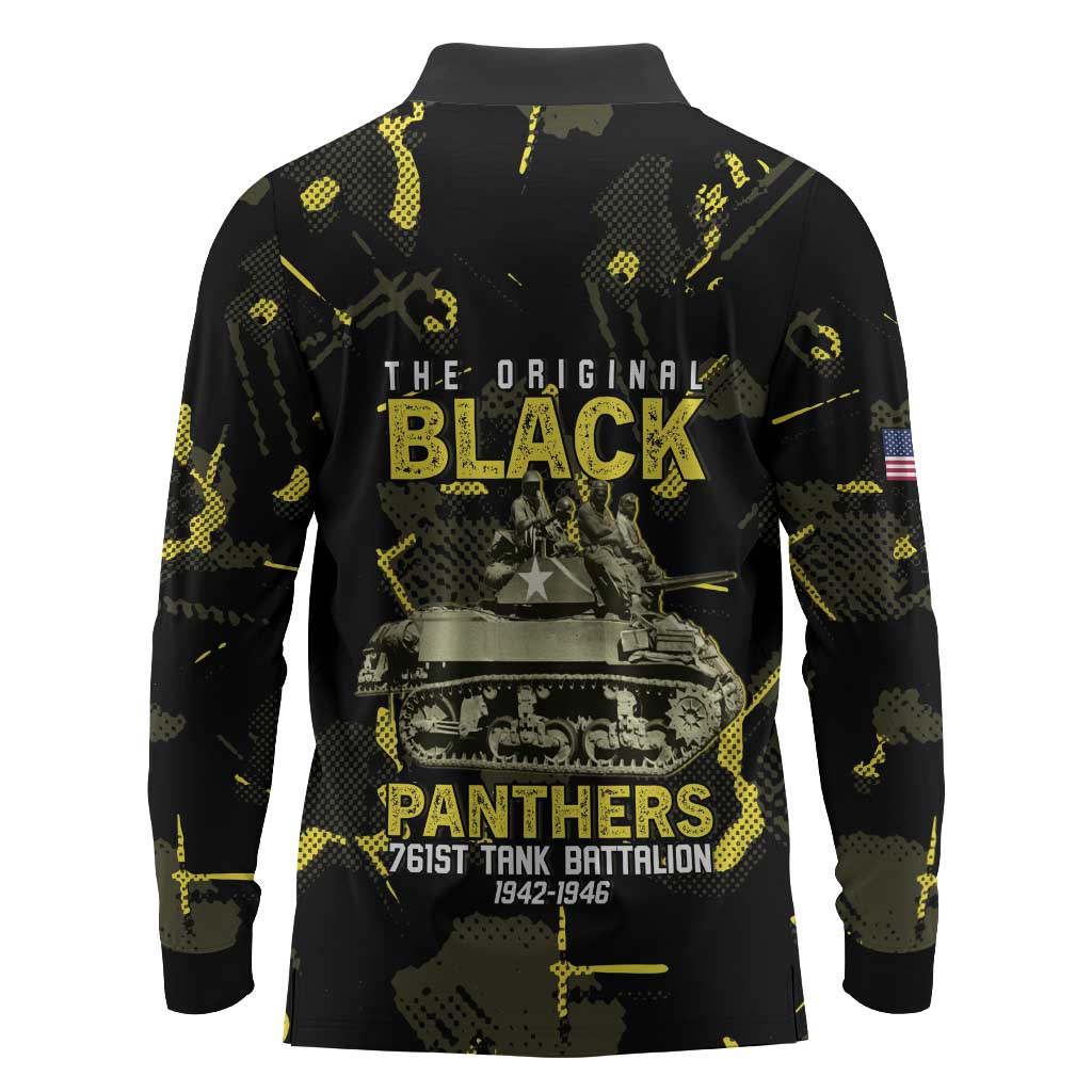 The Original Black Panthers 761st Tank Battalion Long Sleeve Polo Shirt African American Heroes - Wonder Print Shop