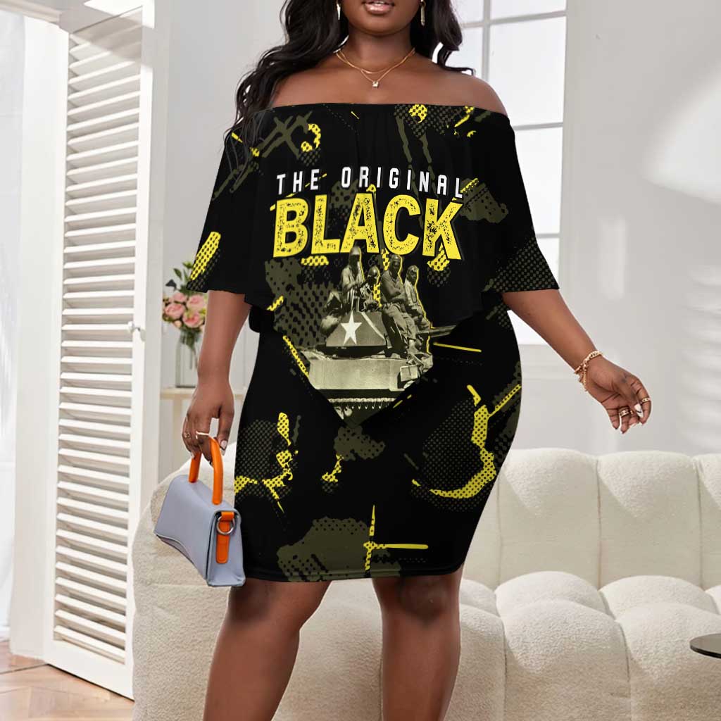 The Original Black Panthers 761st Tank Battalion Off Shoulder Short Dress African American Heroes - Wonder Print Shop