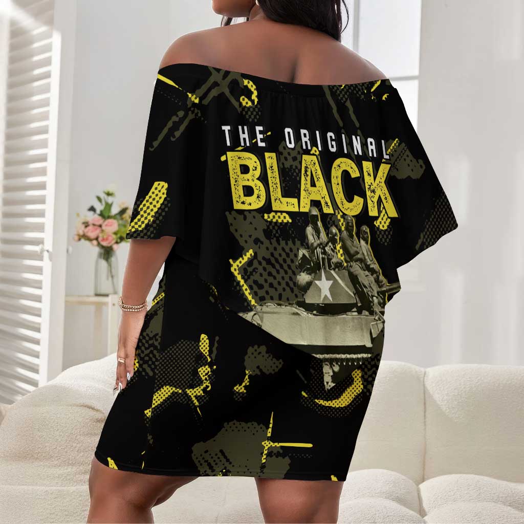 The Original Black Panthers 761st Tank Battalion Off Shoulder Short Dress African American Heroes - Wonder Print Shop