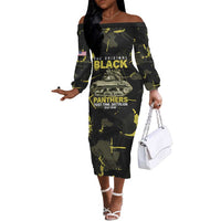 The Original Black Panthers 761st Tank Battalion Off The Shoulder Long Sleeve Dress African American Heroes - Wonder Print Shop