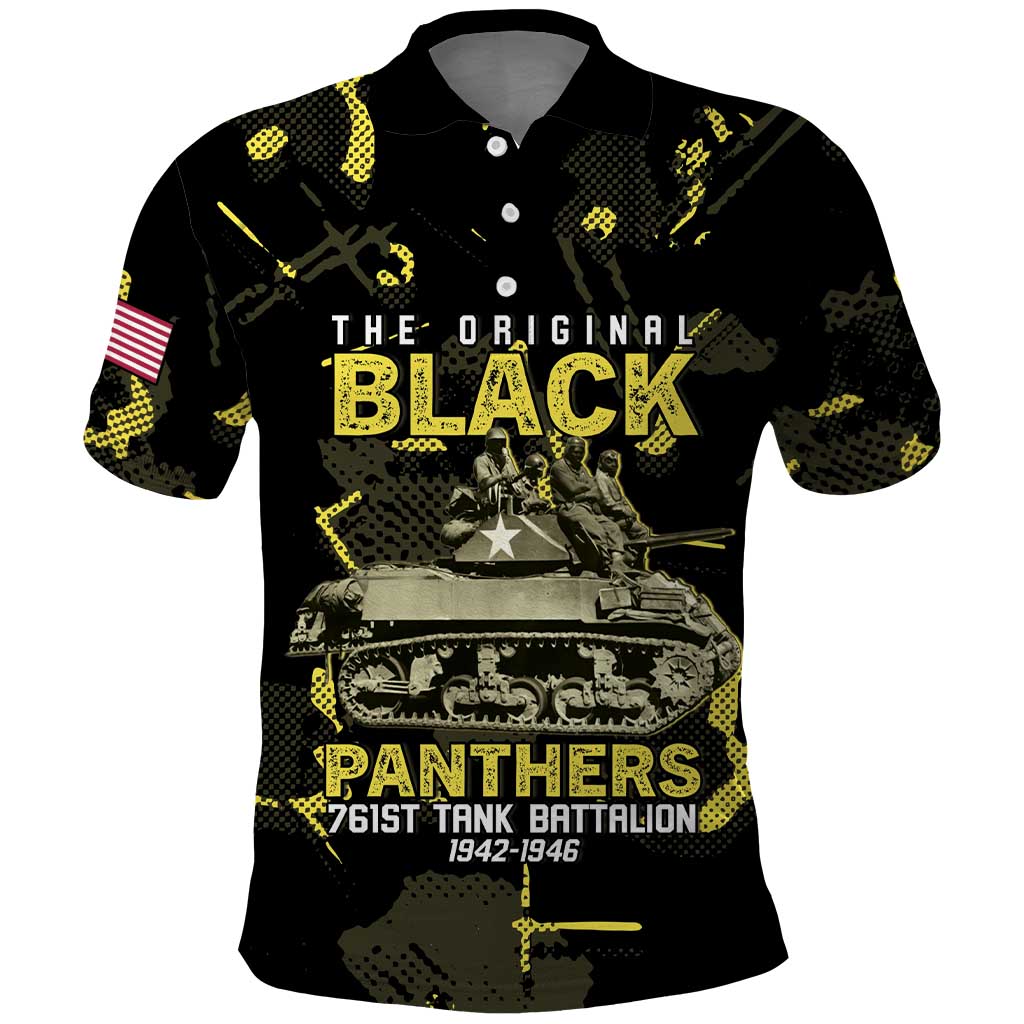 The Original Black Panthers 761st Tank Battalion Polo Shirt African American Heroes - Wonder Print Shop