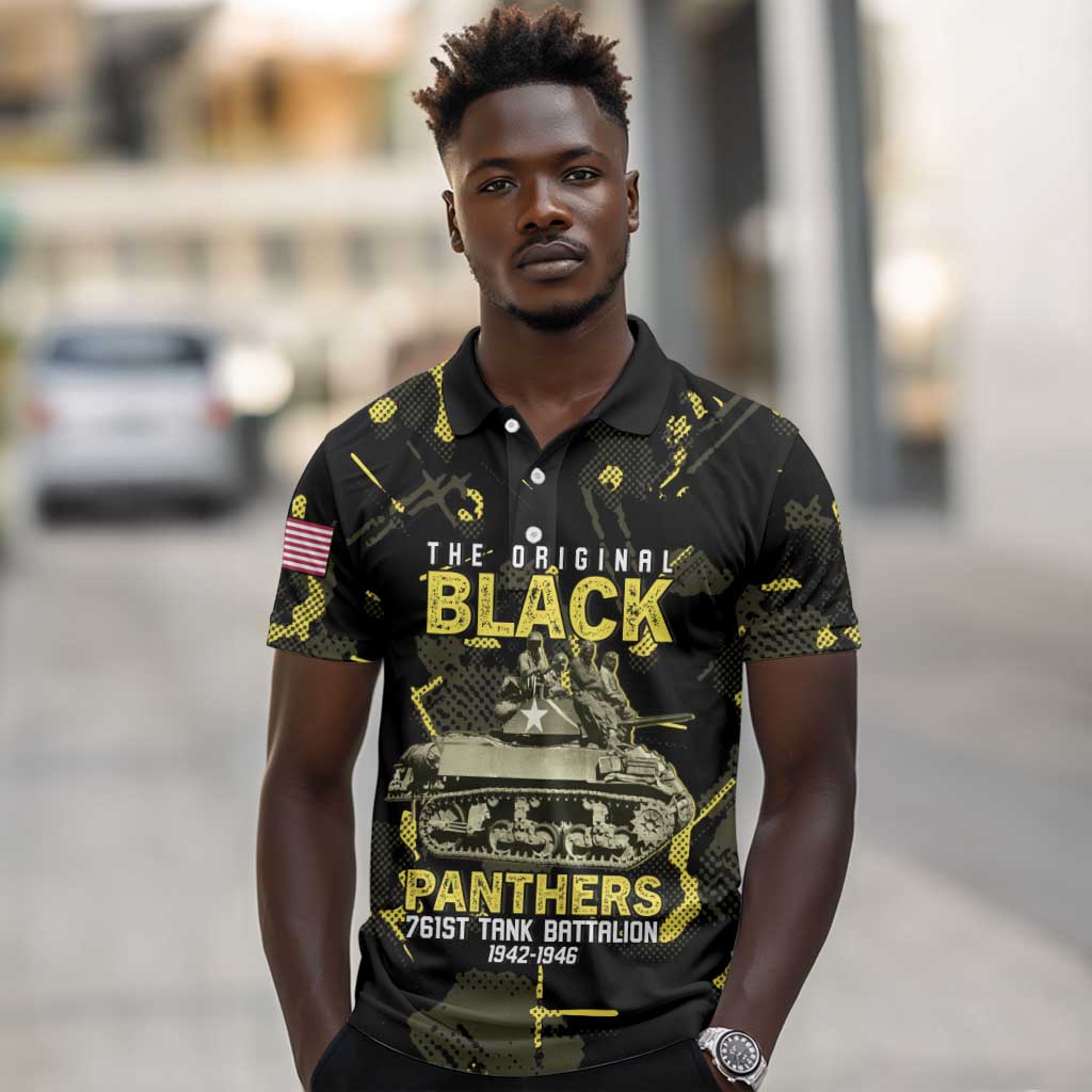 The Original Black Panthers 761st Tank Battalion Polo Shirt African American Heroes - Wonder Print Shop
