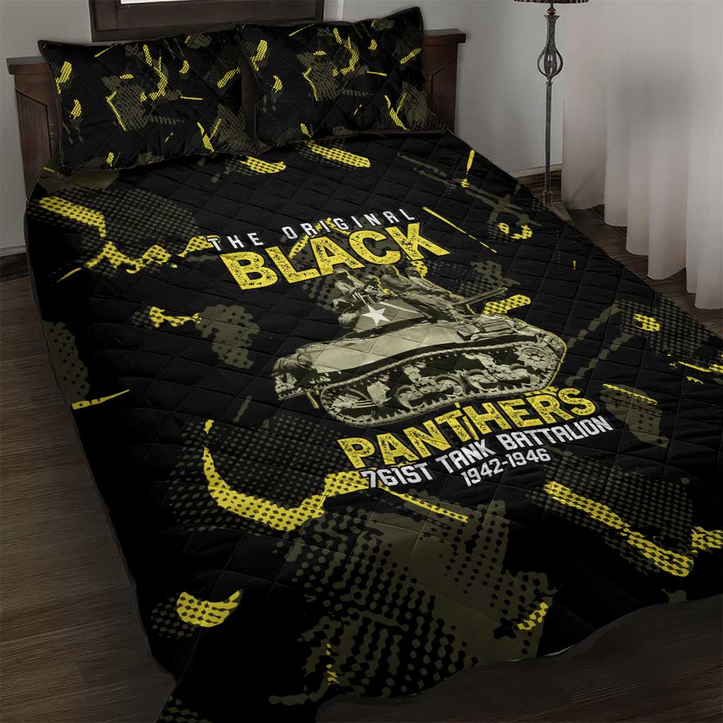 The Original Black Panthers 761st Tank Battalion Quilt Bed Set African American Heroes - Wonder Print Shop