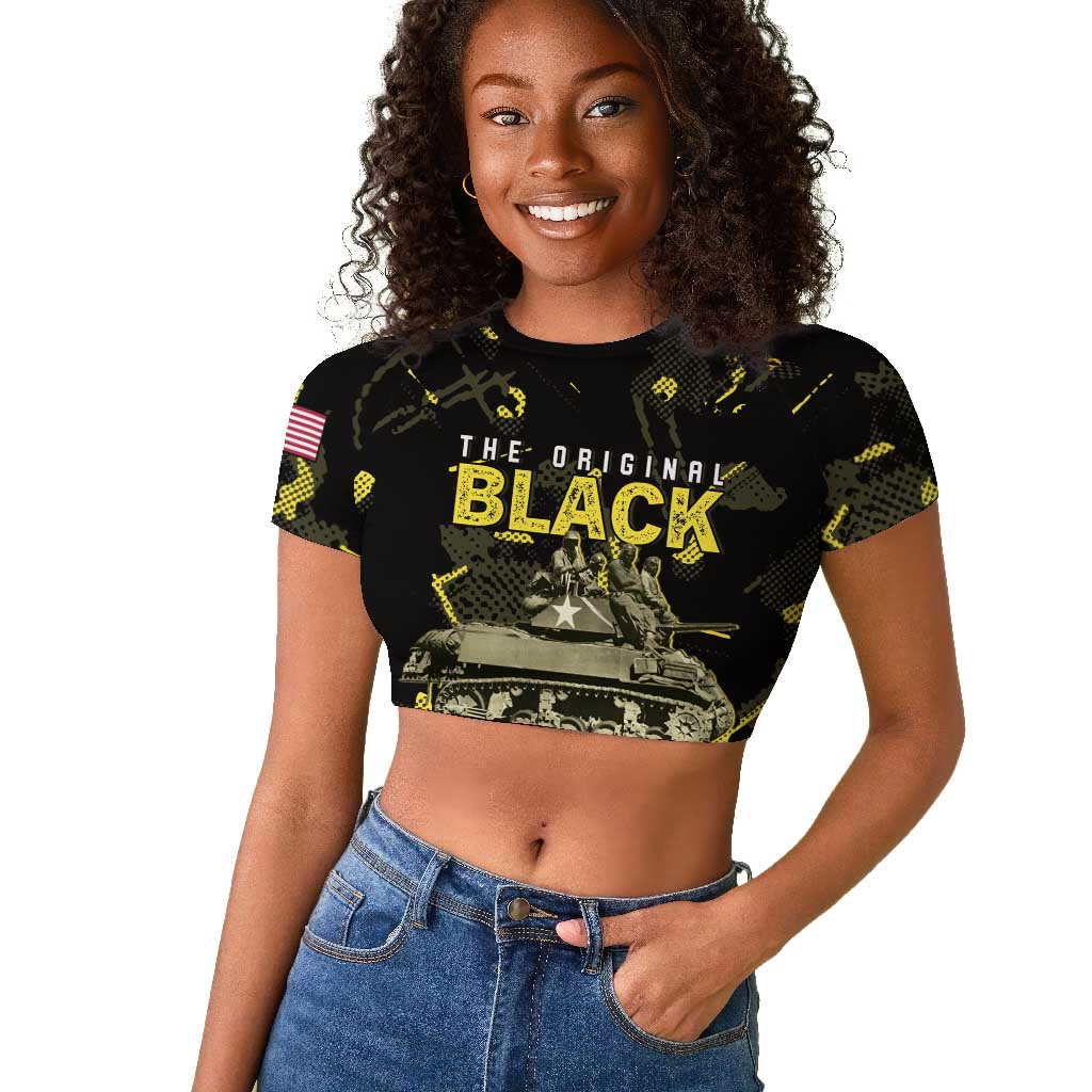 The Original Black Panthers 761st Tank Battalion Raglan Cropped T shirt African American Heroes - Wonder Print Shop
