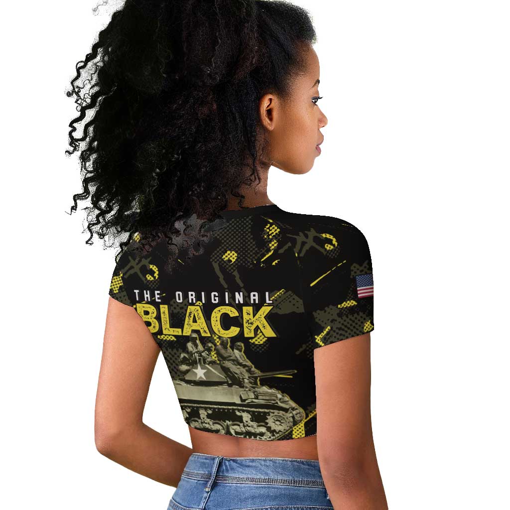 The Original Black Panthers 761st Tank Battalion Raglan Cropped T shirt African American Heroes - Wonder Print Shop