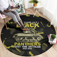The Original Black Panthers 761st Tank Battalion Round Carpet African American Heroes - Wonder Print Shop