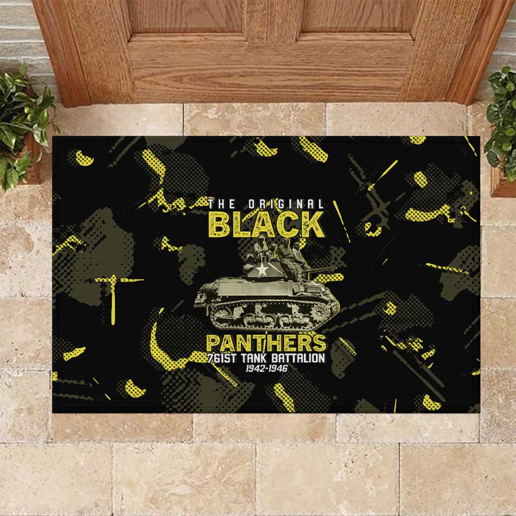 The Original Black Panthers 761st Tank Battalion Rubber Doormat African American Heroes - Wonder Print Shop