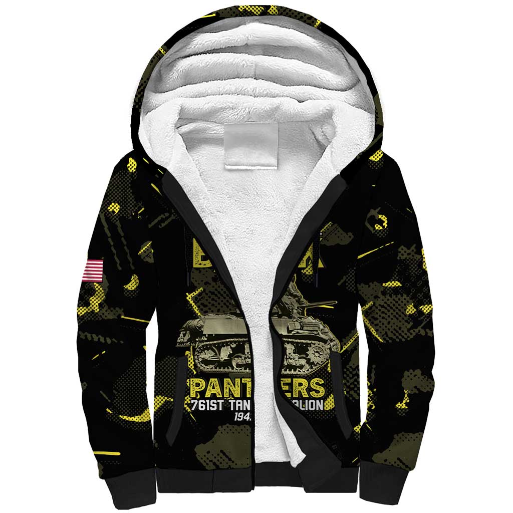 The Original Black Panthers 761st Tank Battalion Sherpa Hoodie African American Heroes - Wonder Print Shop