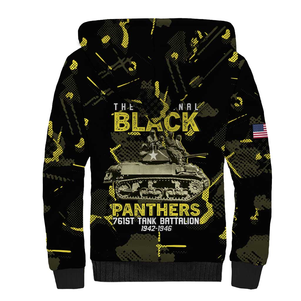 The Original Black Panthers 761st Tank Battalion Sherpa Hoodie African American Heroes - Wonder Print Shop