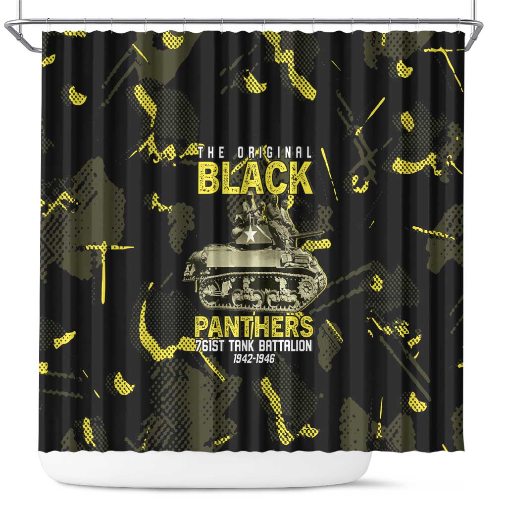 The Original Black Panthers 761st Tank Battalion Shower Curtain African American Heroes - Wonder Print Shop
