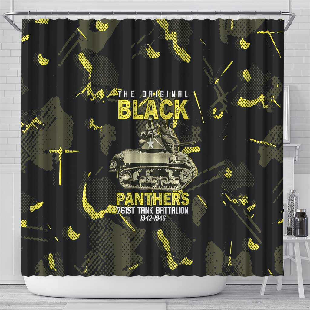The Original Black Panthers 761st Tank Battalion Shower Curtain African American Heroes - Wonder Print Shop