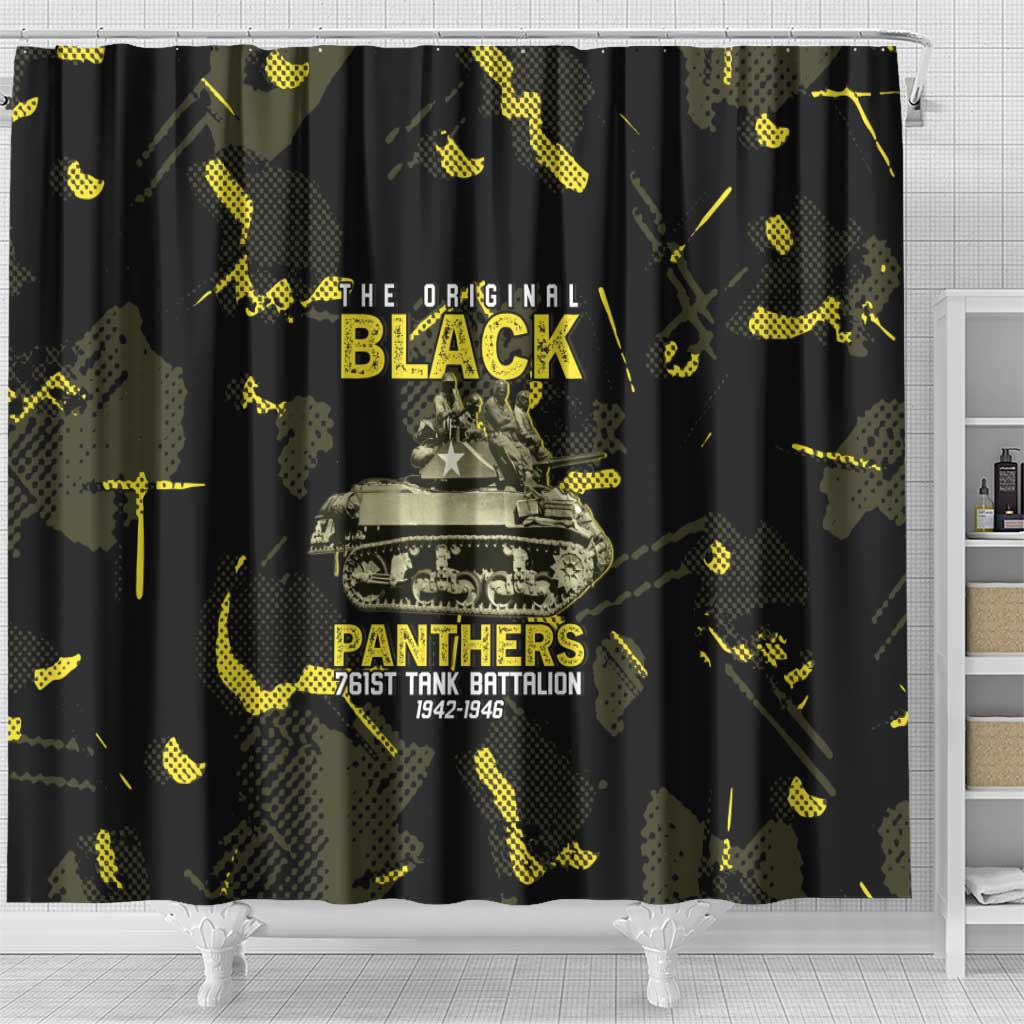 The Original Black Panthers 761st Tank Battalion Shower Curtain African American Heroes - Wonder Print Shop