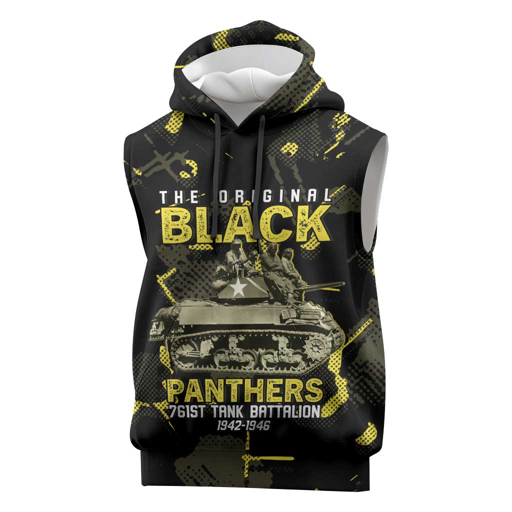 The Original Black Panthers 761st Tank Battalion Sleeveless Hoodie African American Heroes - Wonder Print Shop
