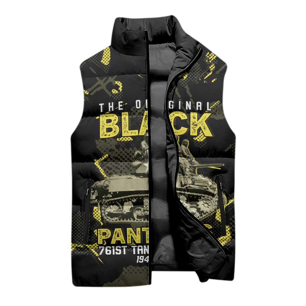 The Original Black Panthers 761st Tank Battalion Sleeveless Puffer Jacket African American Heroes - Wonder Print Shop