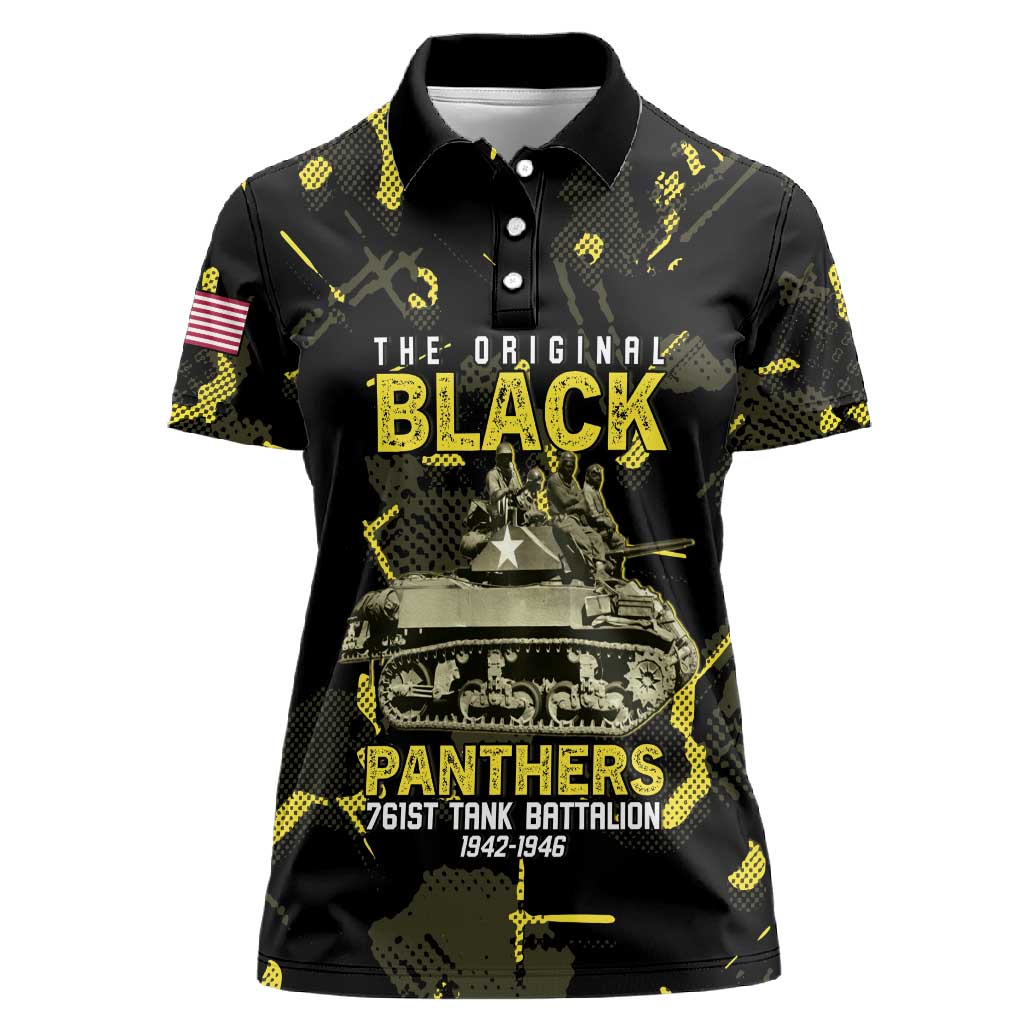 The Original Black Panthers 761st Tank Battalion Women Polo Shirt African American Heroes - Wonder Print Shop