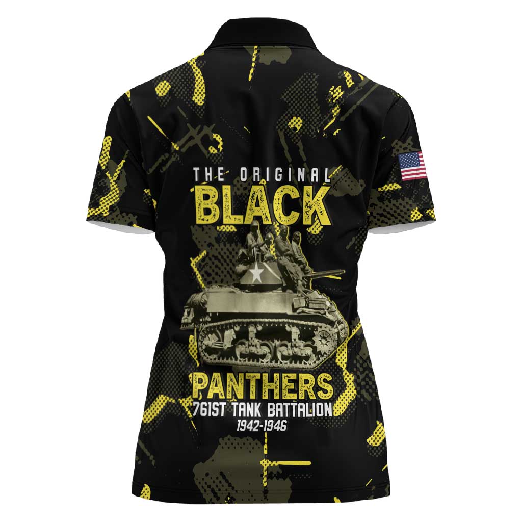 The Original Black Panthers 761st Tank Battalion Women Polo Shirt African American Heroes - Wonder Print Shop