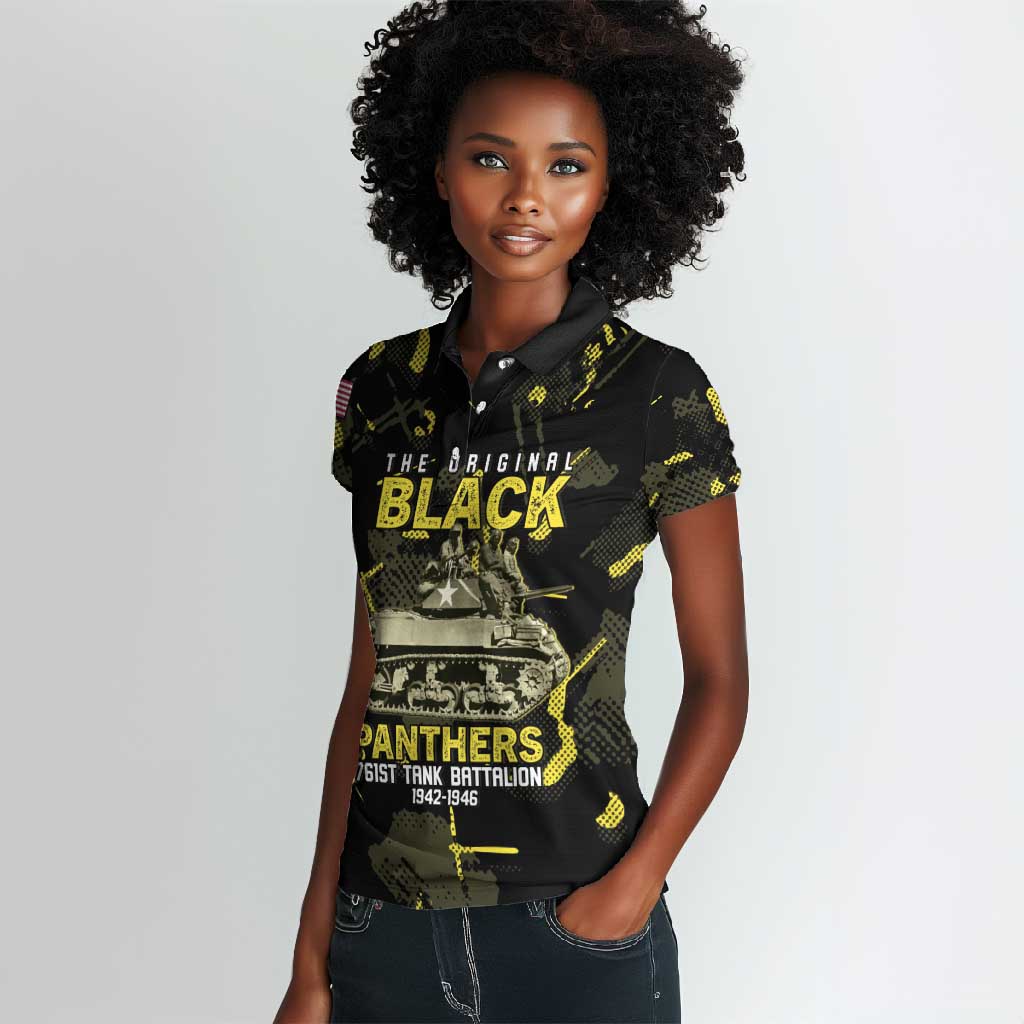 The Original Black Panthers 761st Tank Battalion Women Polo Shirt African American Heroes - Wonder Print Shop