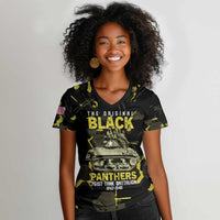 The Original Black Panthers 761st Tank Battalion Women V-Neck T-Shirt African American Heroes - Wonder Print Shop
