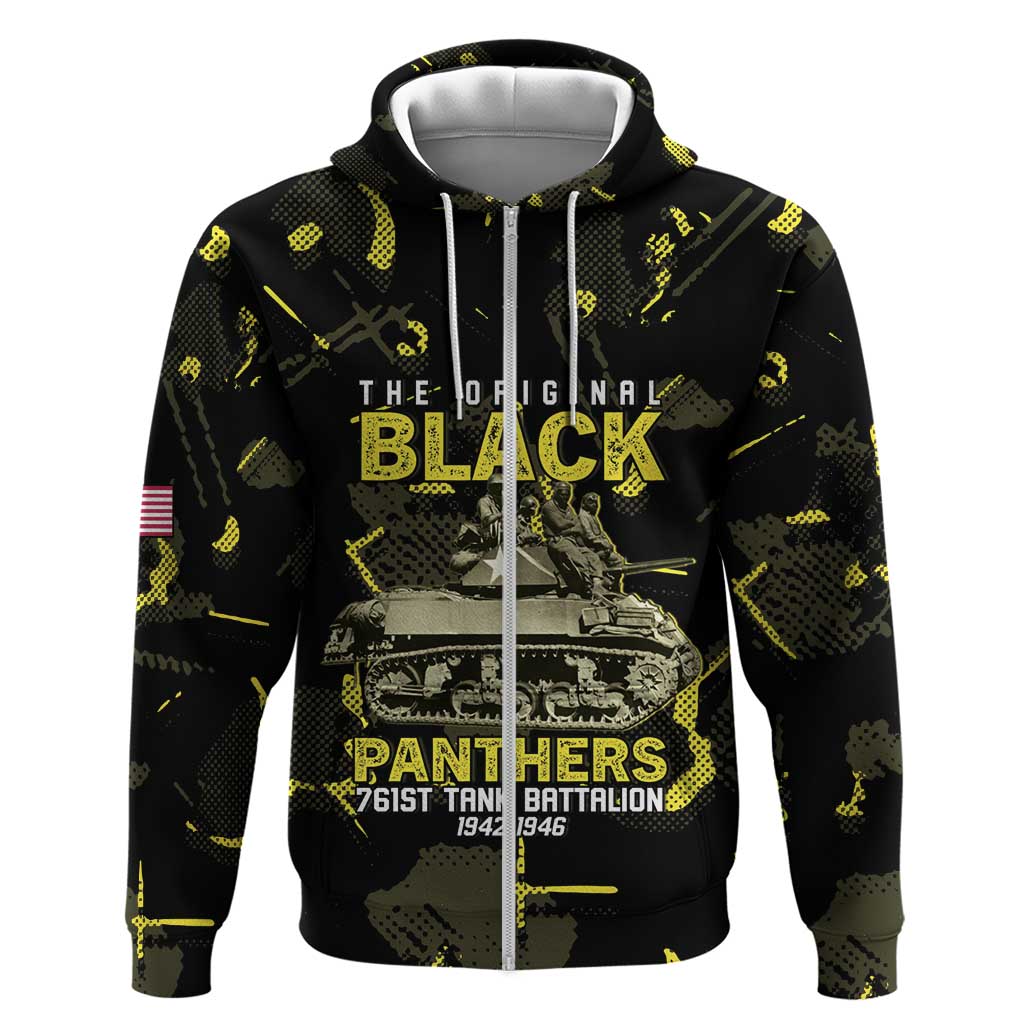 The Original Black Panthers 761st Tank Battalion Zip Hoodie African American Heroes - Wonder Print Shop