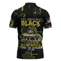 The Original Black Panthers 761st Tank Battalion Zipper Polo Shirt African American Heroes - Wonder Print Shop