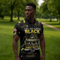 The Original Black Panthers 761st Tank Battalion Zipper Polo Shirt African American Heroes - Wonder Print Shop