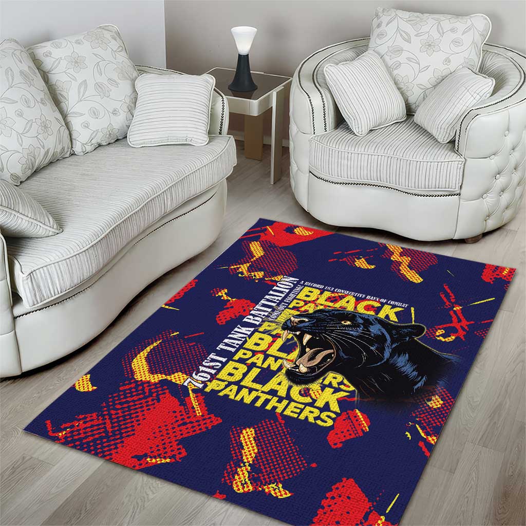 761st Tank Battalion Black Panthers Area Rug Legendary African American WWII - Wonder Print Shop