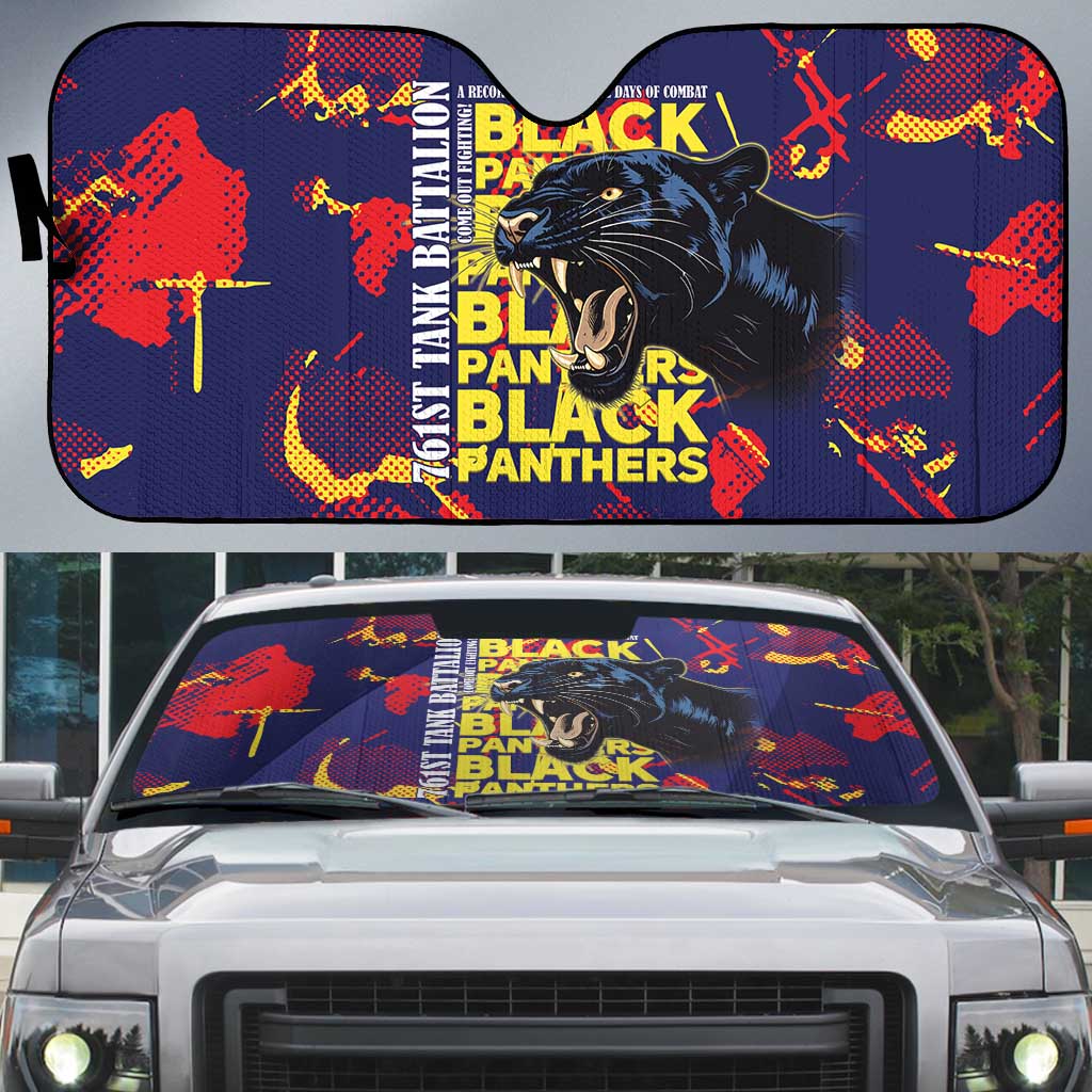 761st Tank Battalion Black Panthers Auto Sun Shade Legendary African American WWII - Wonder Print Shop