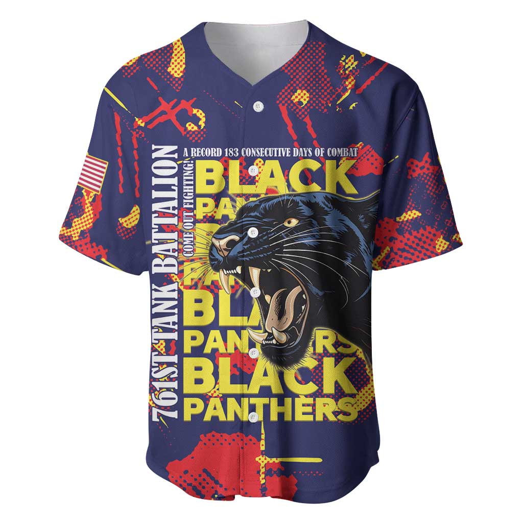 761st Tank Battalion Black Panthers Baseball Jersey Legendary African American WWII - Wonder Print Shop