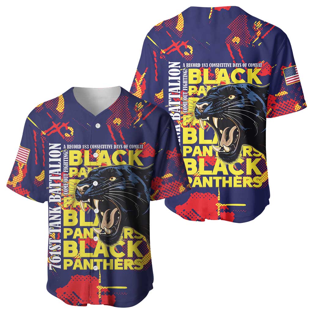761st Tank Battalion Black Panthers Baseball Jersey Legendary African American WWII - Wonder Print Shop