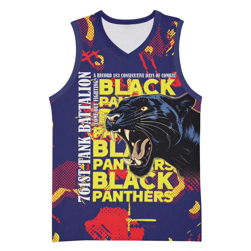 761st Tank Battalion Black Panthers Basketball Jersey Legendary African American WWII - Wonder Print Shop