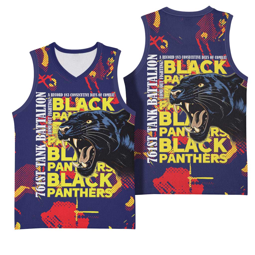 761st Tank Battalion Black Panthers Basketball Jersey Legendary African American WWII - Wonder Print Shop