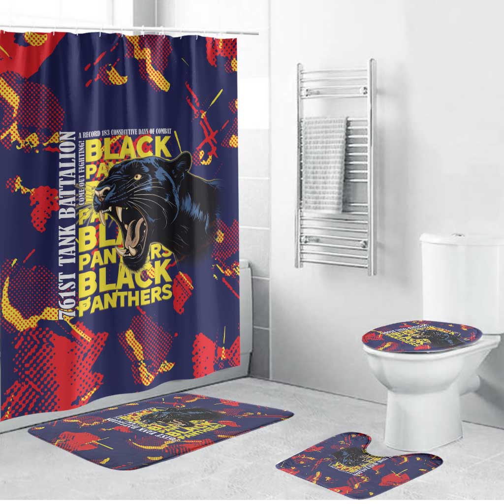 761st Tank Battalion Black Panthers Bathroom Set Legendary African American WWII - Wonder Print Shop